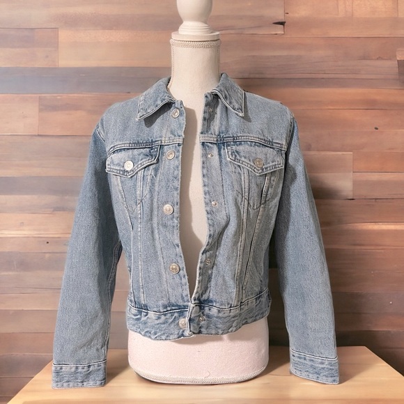 Zara Denim Jacket with faux shearling lining - Picture 3 of 10